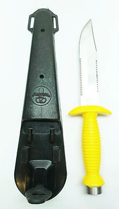Нож Аквалунг (Dive Knife) №7020 желтая рукаятка