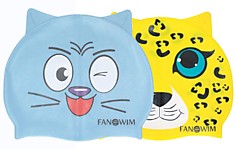 Шапочка FanSwim детская, силикон, "Кот"